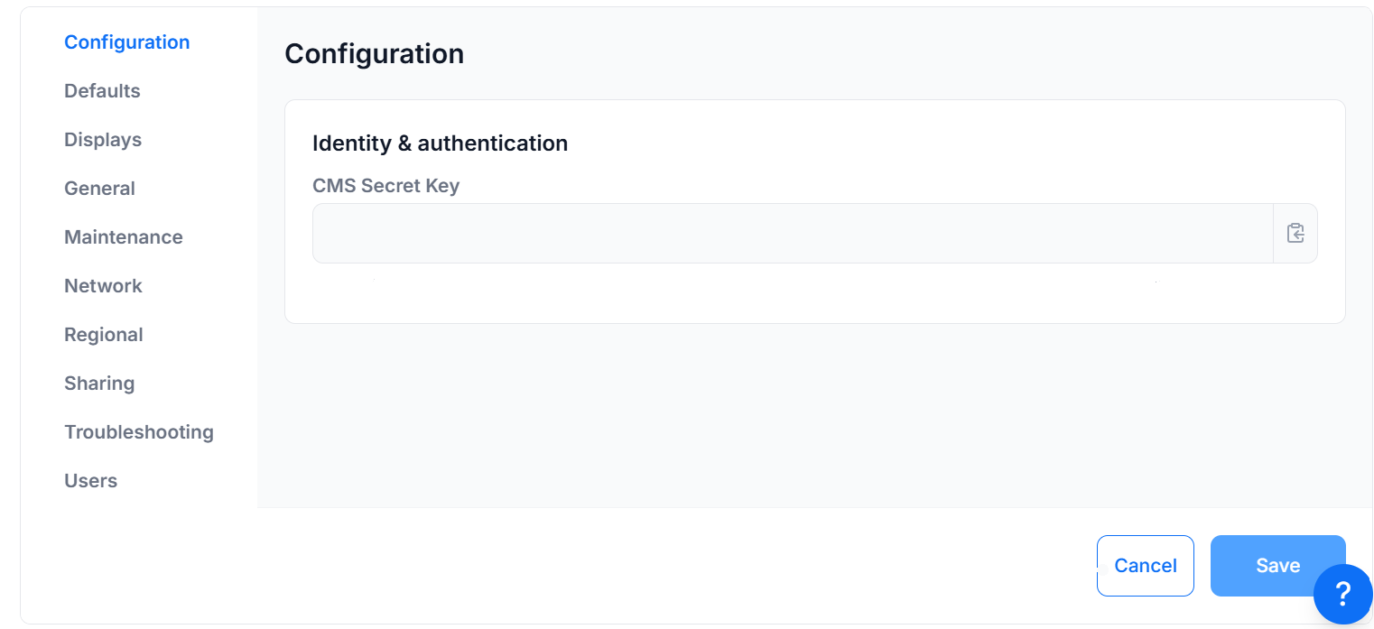 CMS Settings