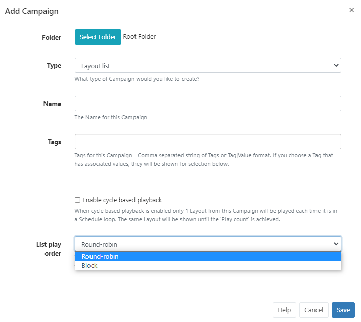 Add Layout List Campaign