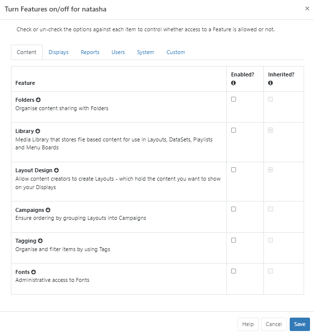 Features Form User Group